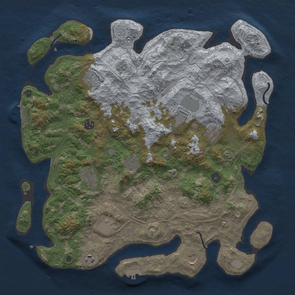 Rust Map: Procedural Map, Size: 4300, Seed: 89860770, 18 Monuments