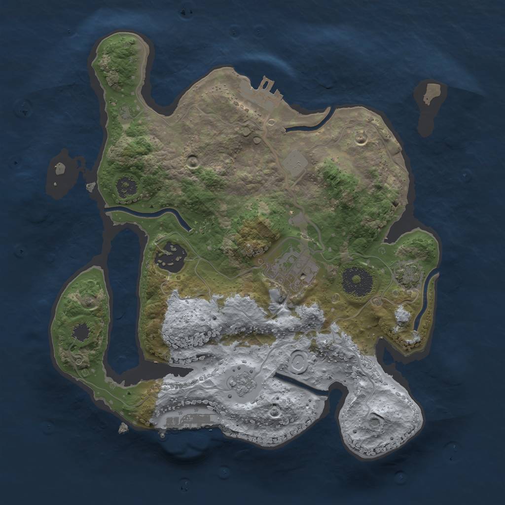 Rust Map: Procedural Map, Size: 2500, Seed: 6330964, 9 Monuments