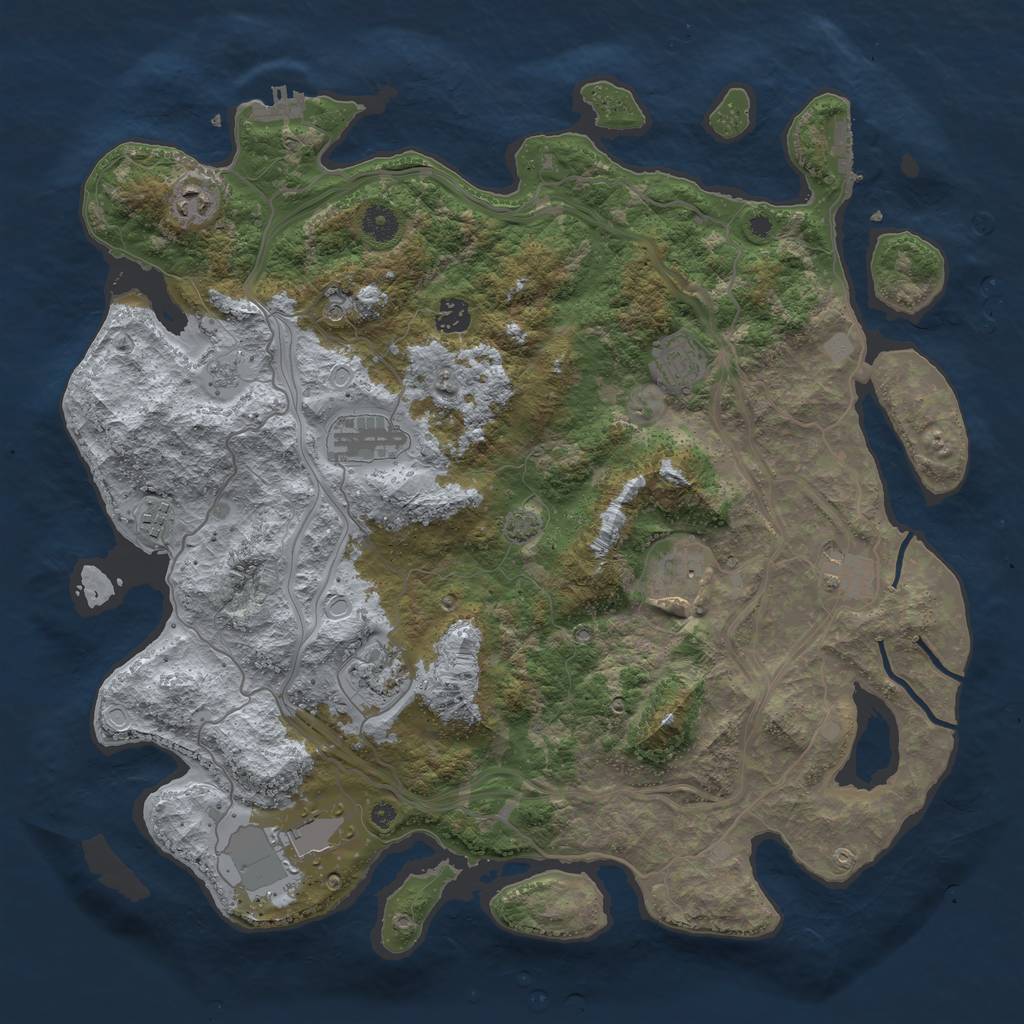 Rust Map: Procedural Map, Size: 4250, Seed: 27513, 17 Monuments