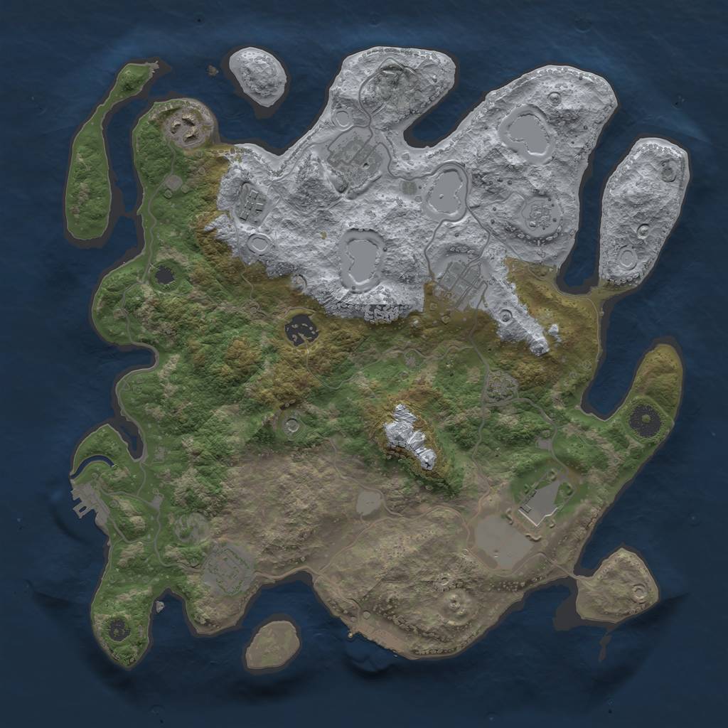 Rust Map: Procedural Map, Size: 3500, Seed: 1283793739, 15 Monuments