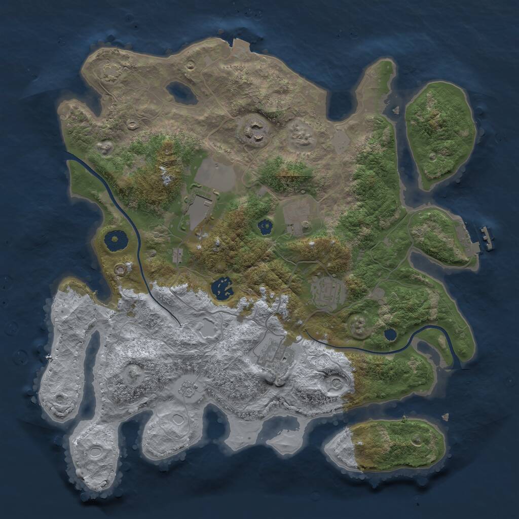 Rust Map: Procedural Map, Size: 3500, Seed: 17012004, 11 Monuments