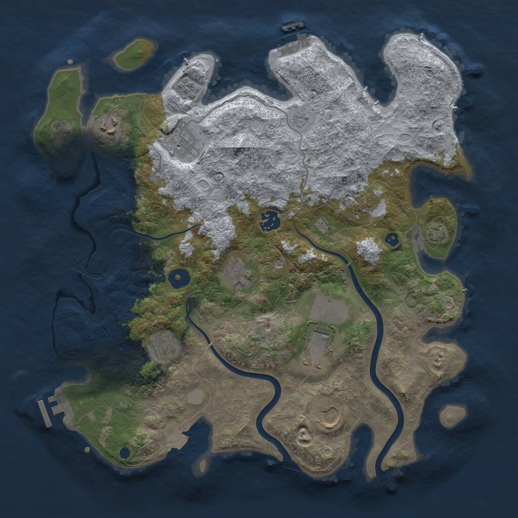 Rust Map: Procedural Map, Size: 3750, Seed: 51109286, 15 Monuments