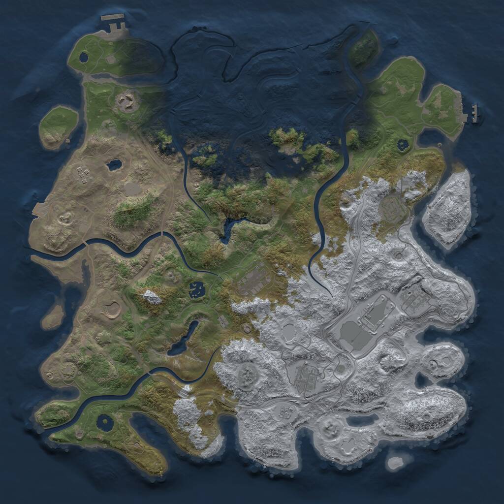Rust Map: Procedural Map, Size: 4400, Seed: 34671131, 16 Monuments