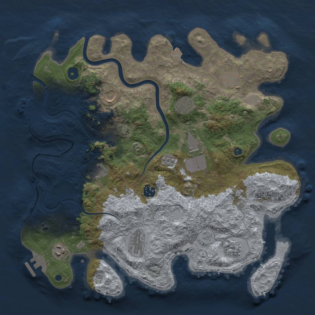 Rust Map: Procedural Map, Size: 3900, Seed: 86677917, 16 Monuments