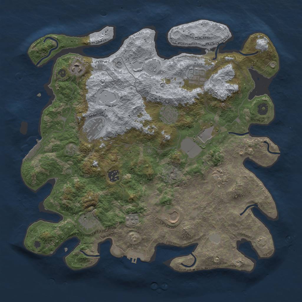 Rust Map: Procedural Map, Size: 3850, Seed: 94731979, 18 Monuments