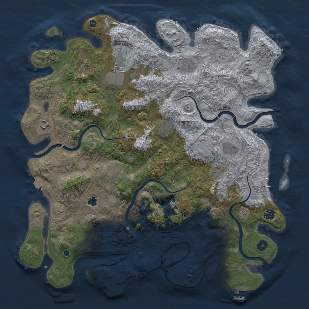 Rust Map: Procedural Map, Size: 4400, Seed: 32434601, 15 Monuments