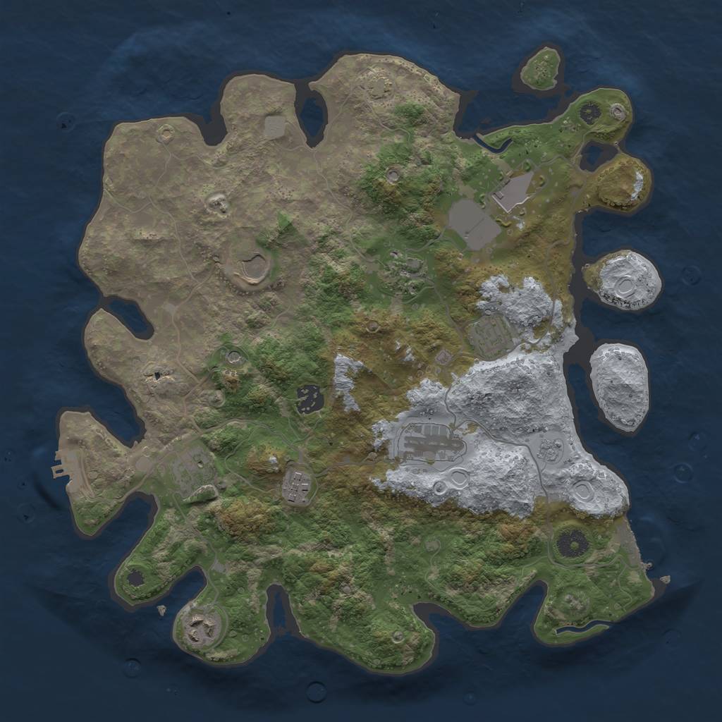 Rust Map: Procedural Map, Size: 3650, Seed: 15899759, 17 Monuments