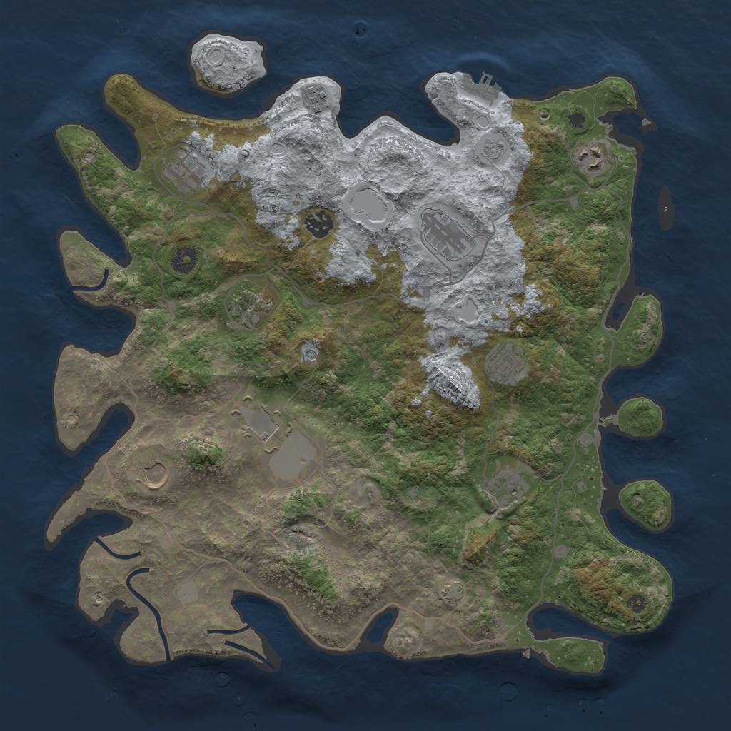 Rust Map: Procedural Map, Size: 4100, Seed: 47137958, 17 Monuments