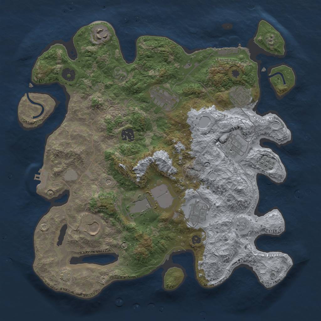 Rust Map: Procedural Map, Size: 3550, Seed: 88029072, 17 Monuments
