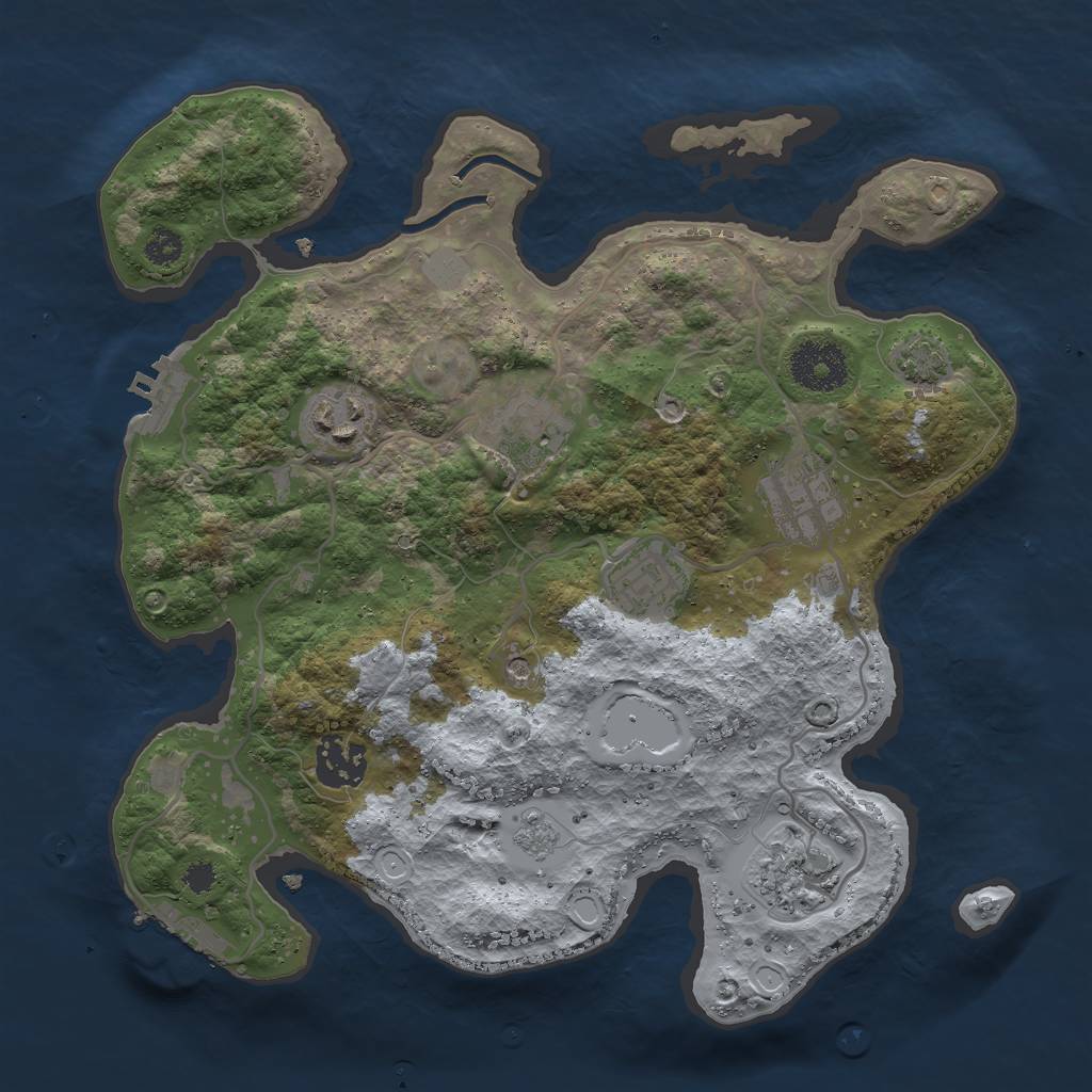 Rust Map: Procedural Map, Size: 3000, Seed: 758, 14 Monuments