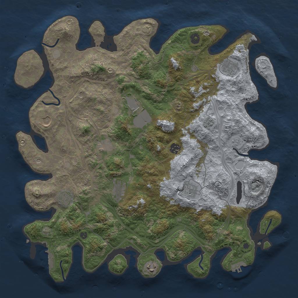 Rust Map: Procedural Map, Size: 4300, Seed: 37139320, 18 Monuments
