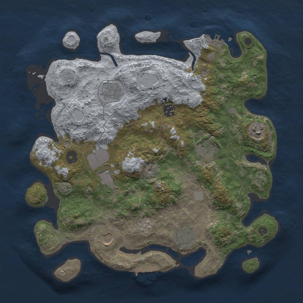 Rust Map: Procedural Map, Size: 3600, Seed: 404330, 16 Monuments