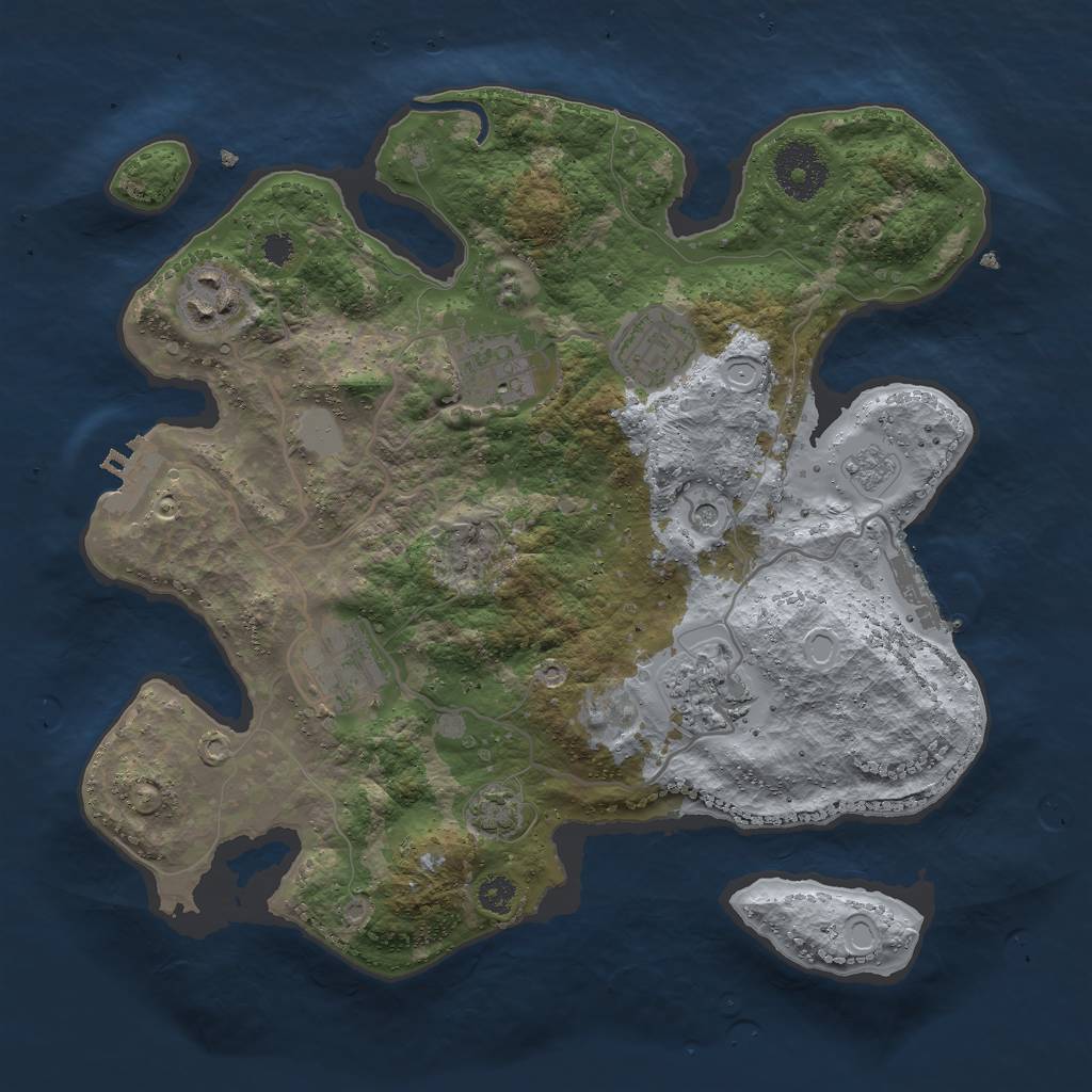 Rust Map: Procedural Map, Size: 3000, Seed: 386793339, 13 Monuments