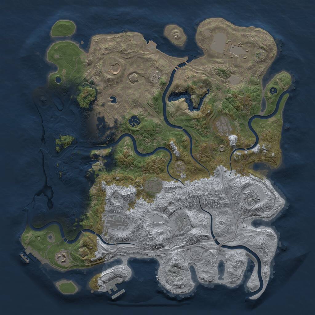 Rust Map: Procedural Map, Size: 4300, Seed: 81748, 17 Monuments
