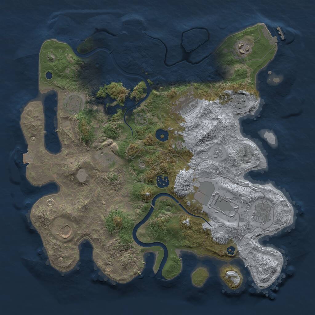 Rust Map: Procedural Map, Size: 3650, Seed: 85204761, 15 Monuments