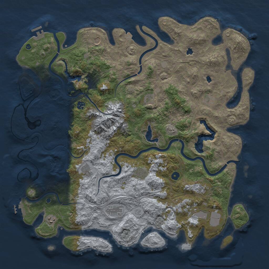 Rust Map: Procedural Map, Size: 5000, Seed: 416528699, 17 Monuments
