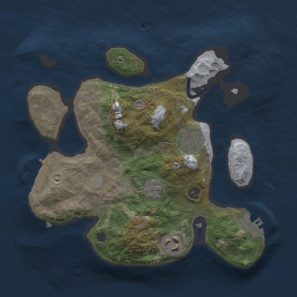 Rust Map: Procedural Map, Size: 2500, Seed: 546, 8 Monuments