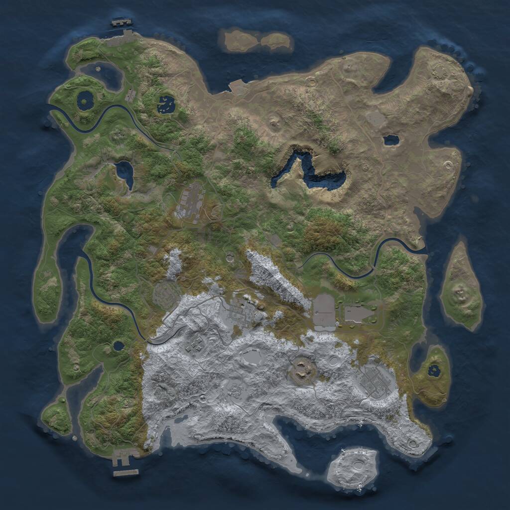 Rust Map: Procedural Map, Size: 4100, Seed: 89074886, 14 Monuments