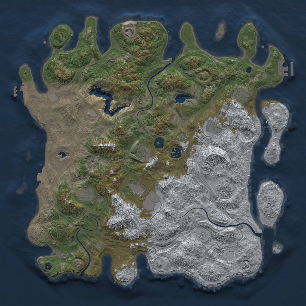 Rust Map: Procedural Map, Size: 4300, Seed: 51484759, 14 Monuments