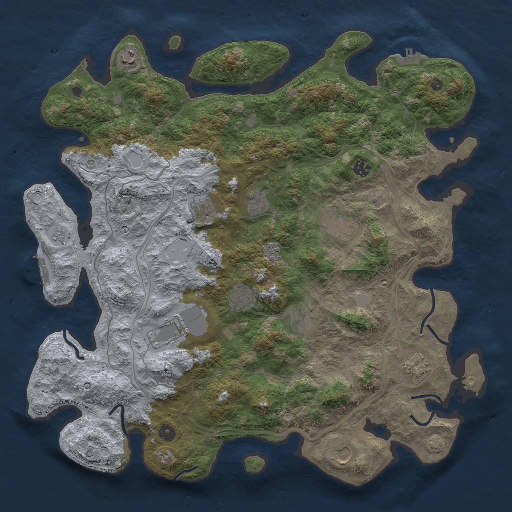 Rust Map: Procedural Map, Size: 4500, Seed: 81984402, 19 Monuments