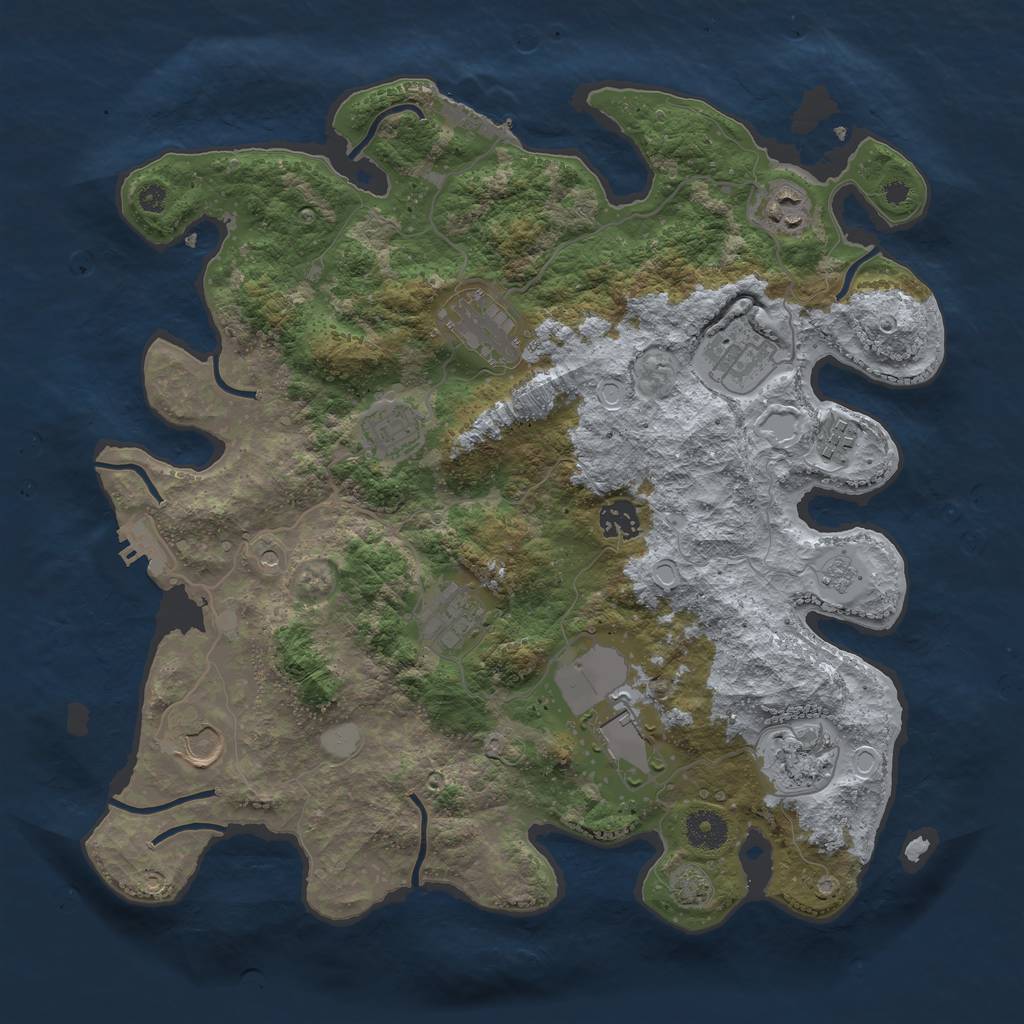 Rust Map: Procedural Map, Size: 3750, Seed: 59742149, 18 Monuments