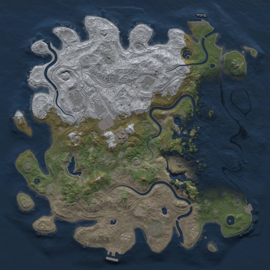 Rust Map: Procedural Map, Size: 4500, Seed: 16982, 14 Monuments