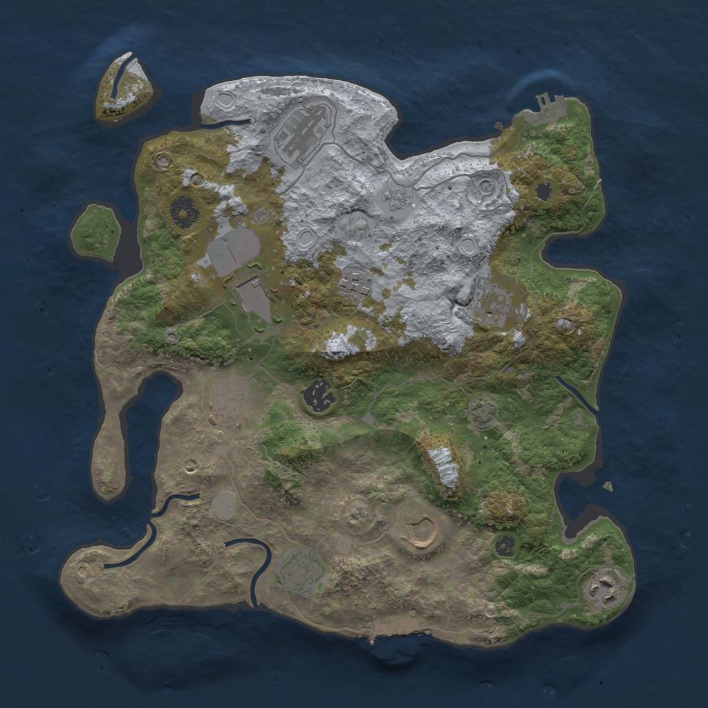 Rust Map: Procedural Map, Size: 3500, Seed: 826146204, 17 Monuments