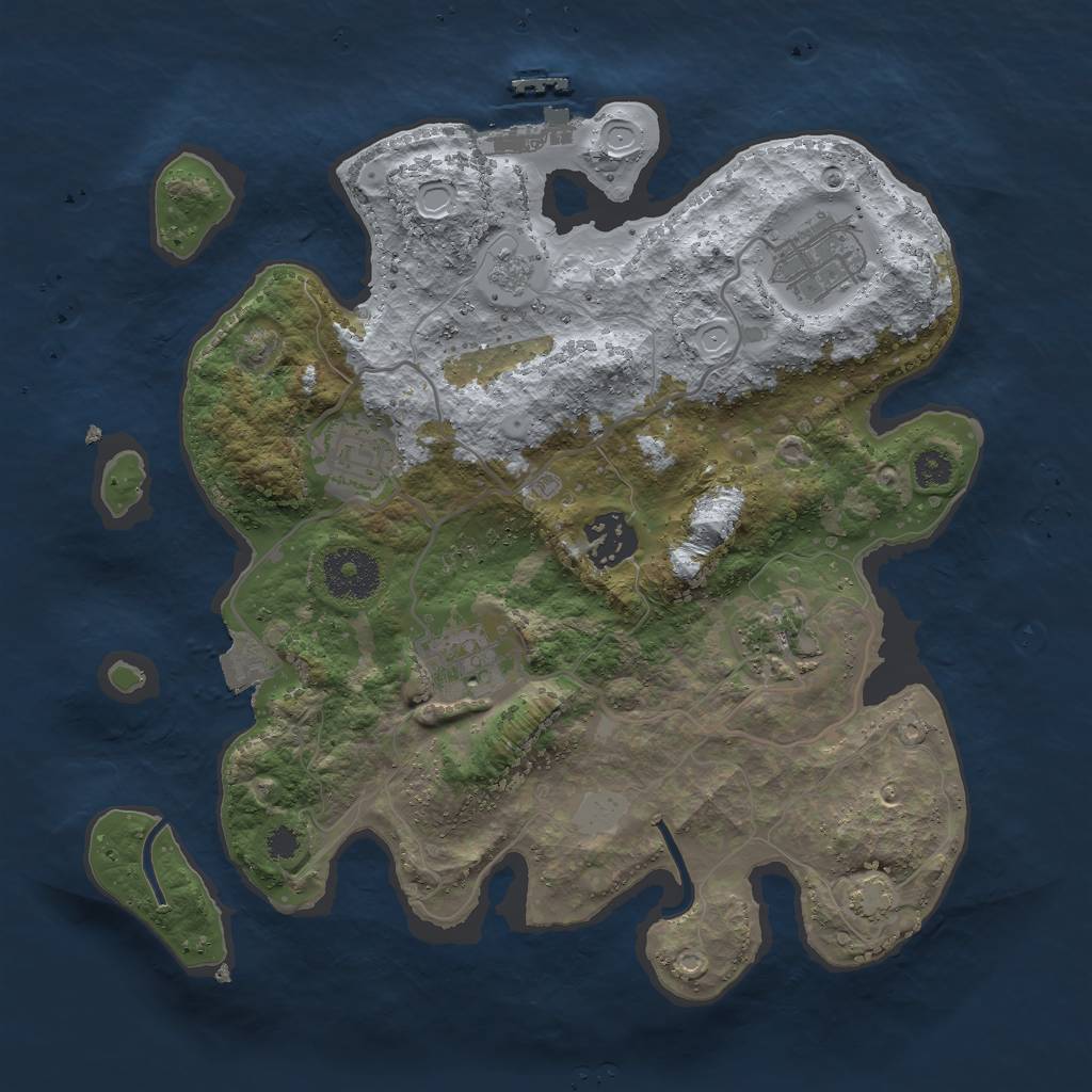 Rust Map: Procedural Map, Size: 3000, Seed: 6891, 11 Monuments