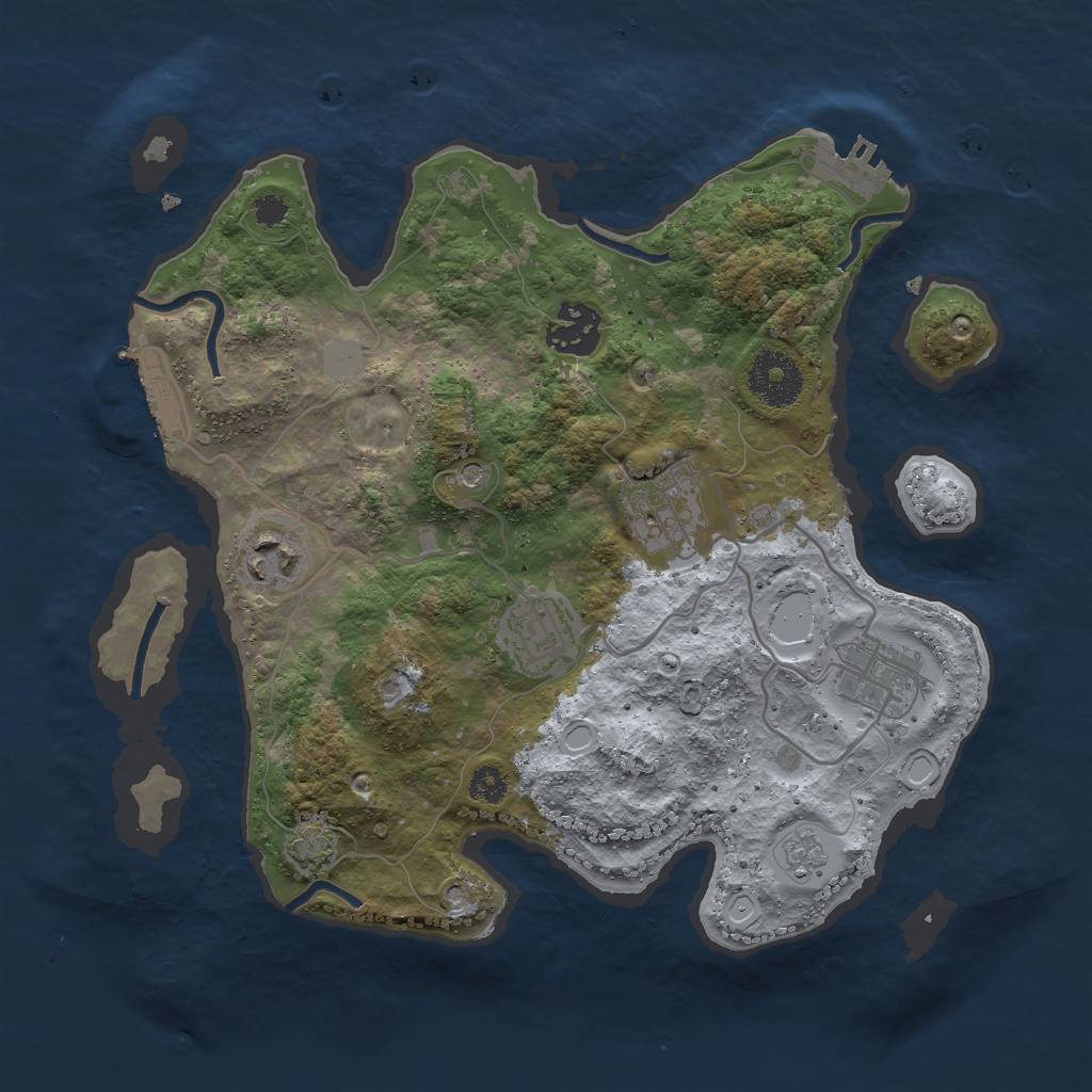 Rust Map: Procedural Map, Size: 3000, Seed: 865476210, 13 Monuments