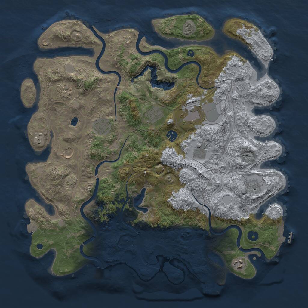 Rust Map: Procedural Map, Size: 4250, Seed: 1358566895, 16 Monuments