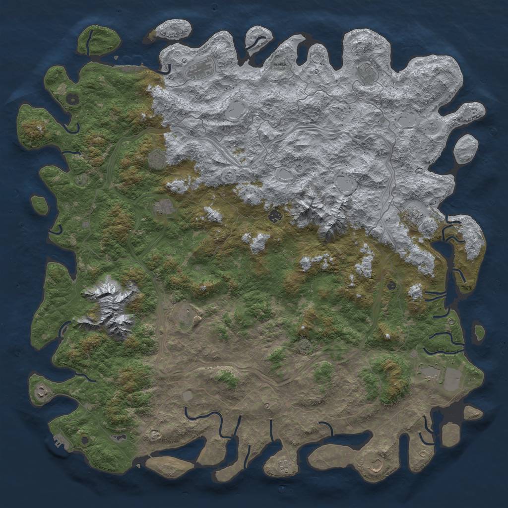 Rust Map: Procedural Map, Size: 6000, Seed: 24826, 19 Monuments