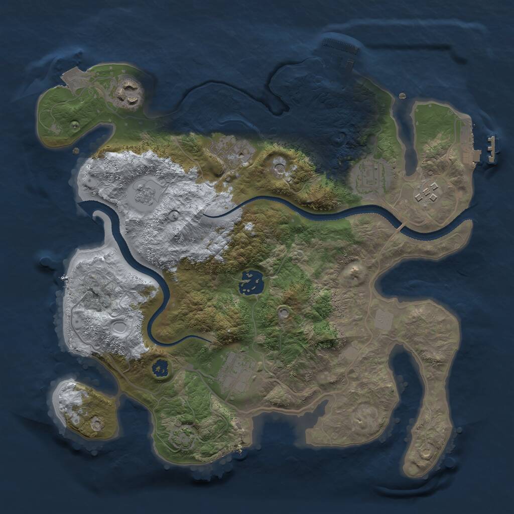 Rust Map: Procedural Map, Size: 3000, Seed: 457684, 12 Monuments