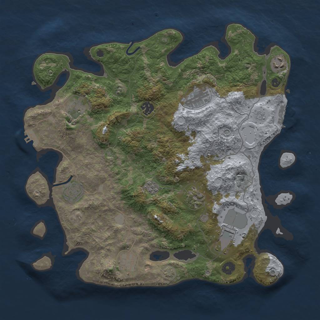 Rust Map: Procedural Map, Size: 3750, Seed: 1898977824, 17 Monuments