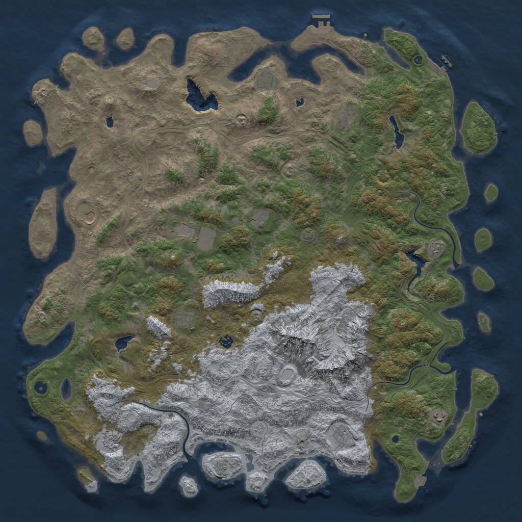Rust Map: Procedural Map, Size: 6000, Seed: 2071970, 17 Monuments