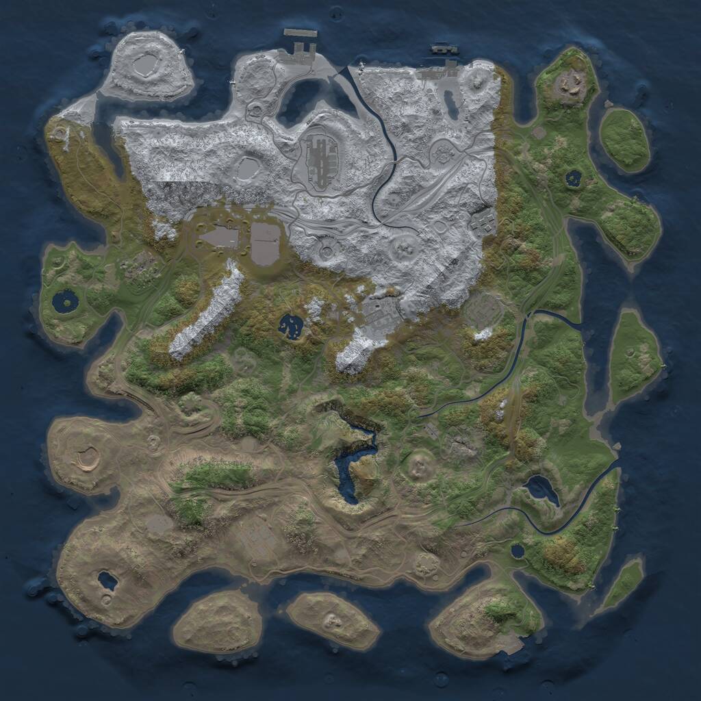Rust Map: Procedural Map, Size: 4251, Seed: 1991, 16 Monuments