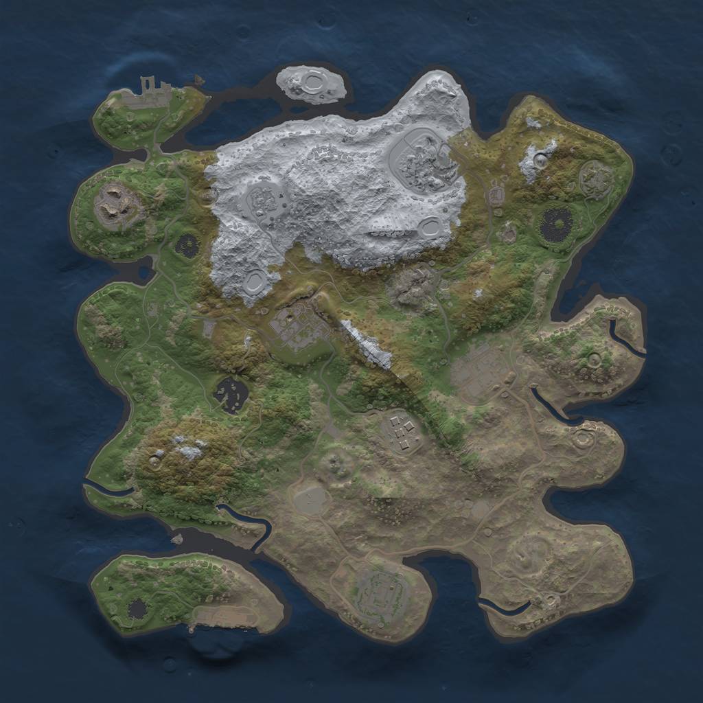 Rust Map: Procedural Map, Size: 3100, Seed: 1693158502, 14 Monuments