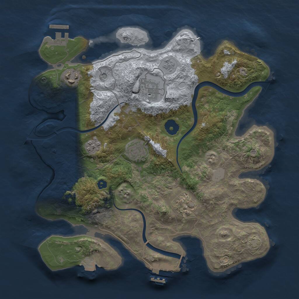 Rust Map: Procedural Map, Size: 3100, Seed: 1693158502, 11 Monuments