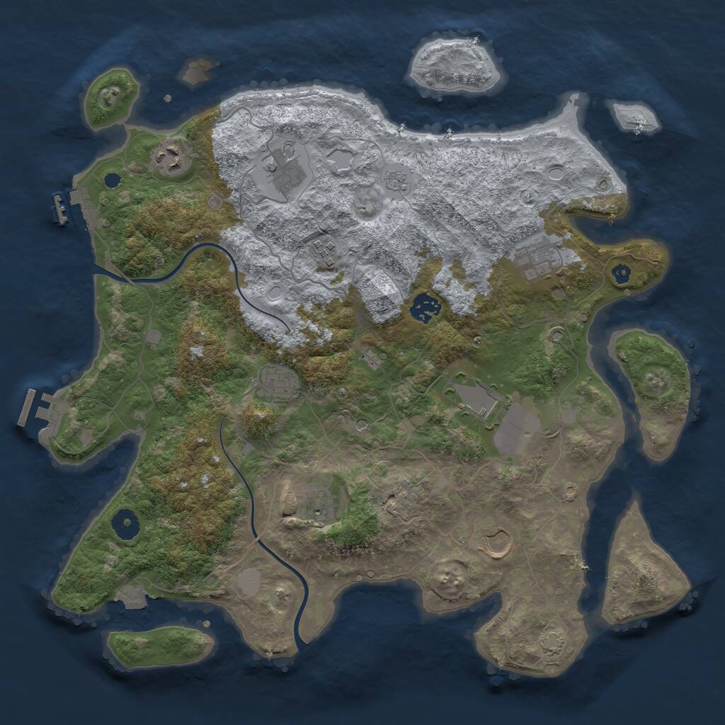 Rust Map: Procedural Map, Size: 3800, Seed: 764575487, 15 Monuments