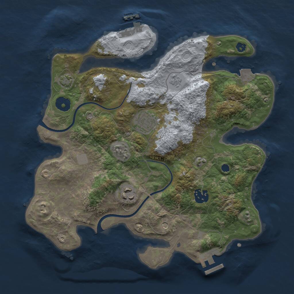 Rust Map: Procedural Map, Size: 3000, Seed: 1661713269, 9 Monuments