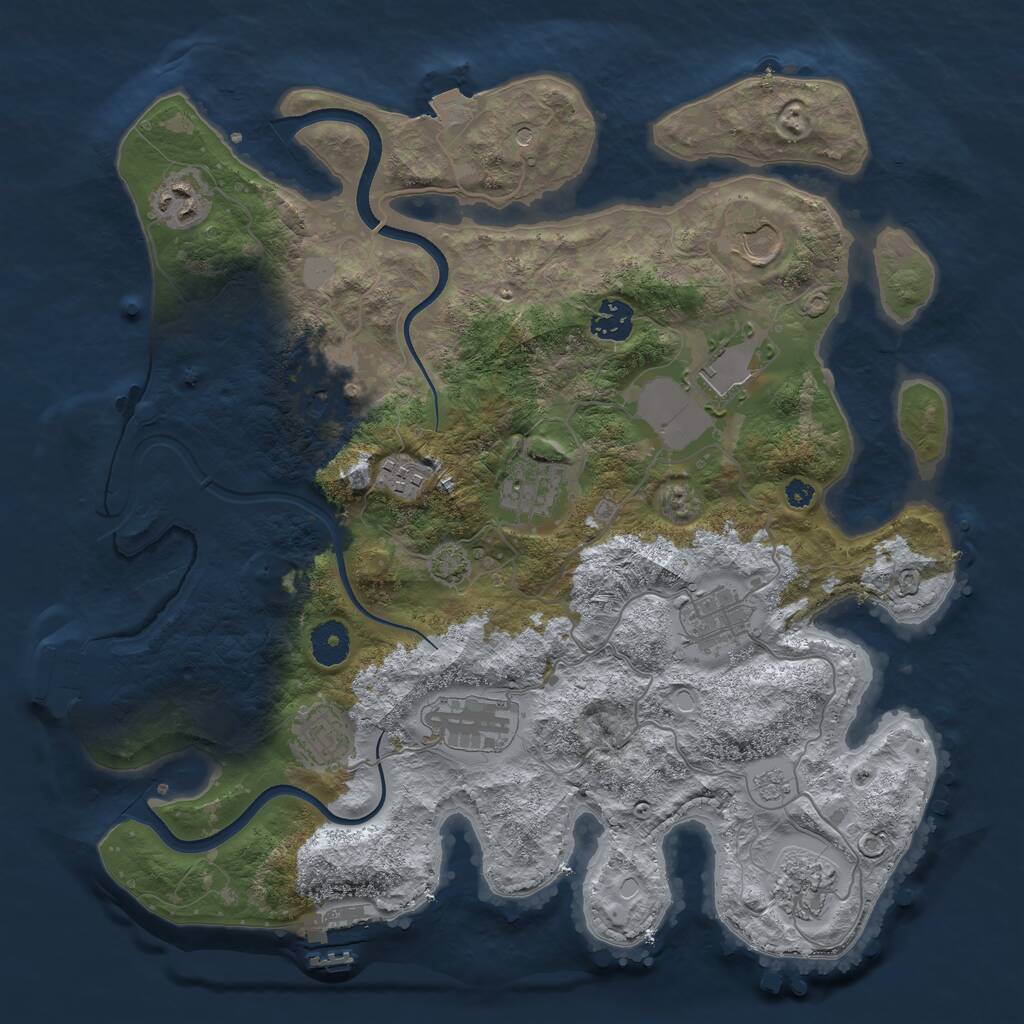 Rust Map: Procedural Map, Size: 3650, Seed: 13990418, 17 Monuments