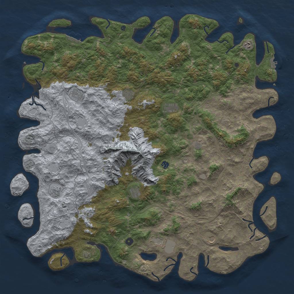 Rust Map: Procedural Map, Size: 6000, Seed: 238563398, 19 Monuments