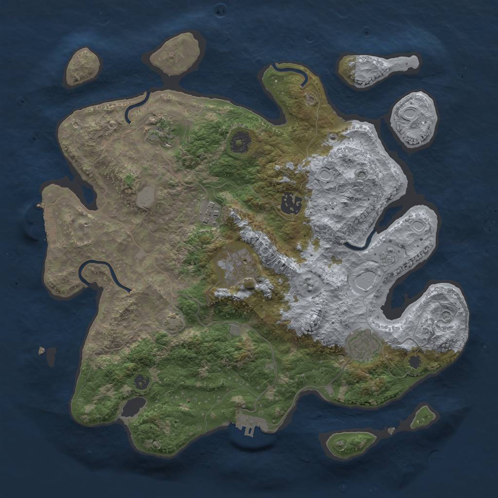 Rust Map: Procedural Map, Size: 3400, Seed: 39926336, 13 Monuments