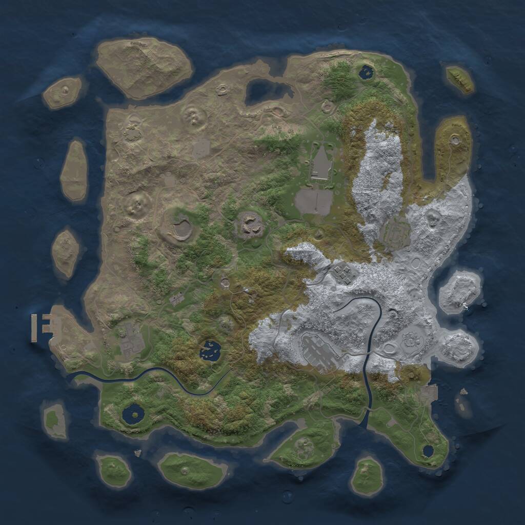 Rust Map: Procedural Map, Size: 3750, Seed: 2527559, 13 Monuments