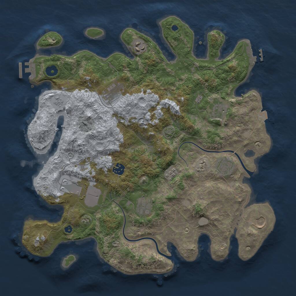 Rust Map: Procedural Map, Size: 3850, Seed: 79260768, 15 Monuments