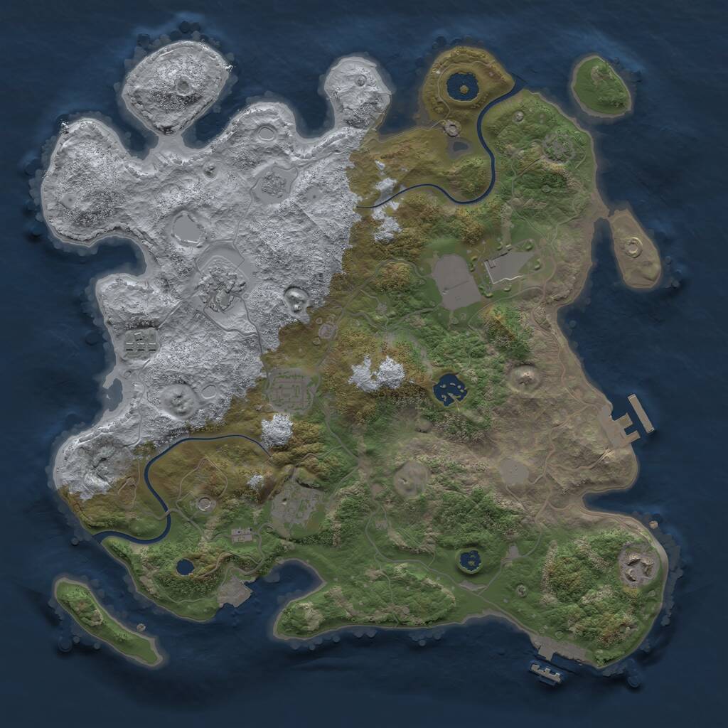 Rust Map: Procedural Map, Size: 3550, Seed: 5589318, 13 Monuments