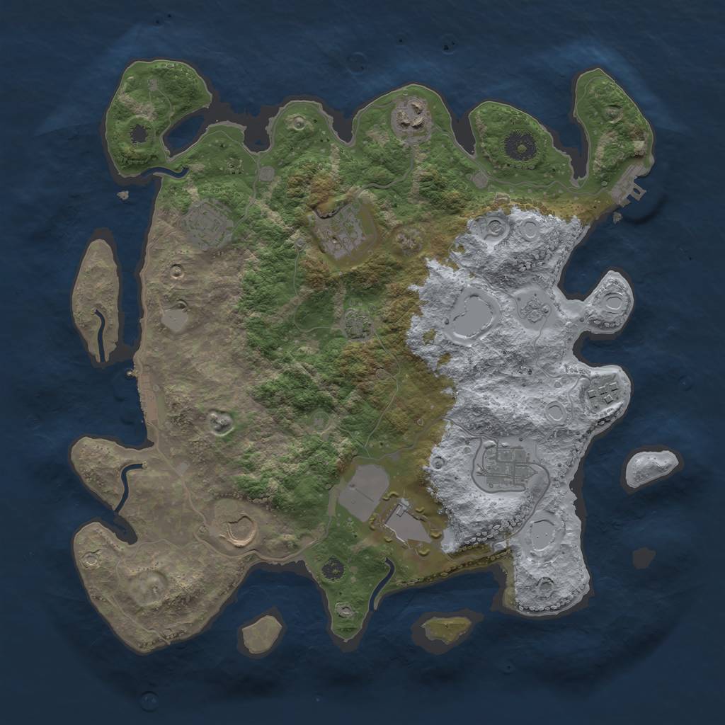 Rust Map: Procedural Map, Size: 3500, Seed: 87967301, 15 Monuments