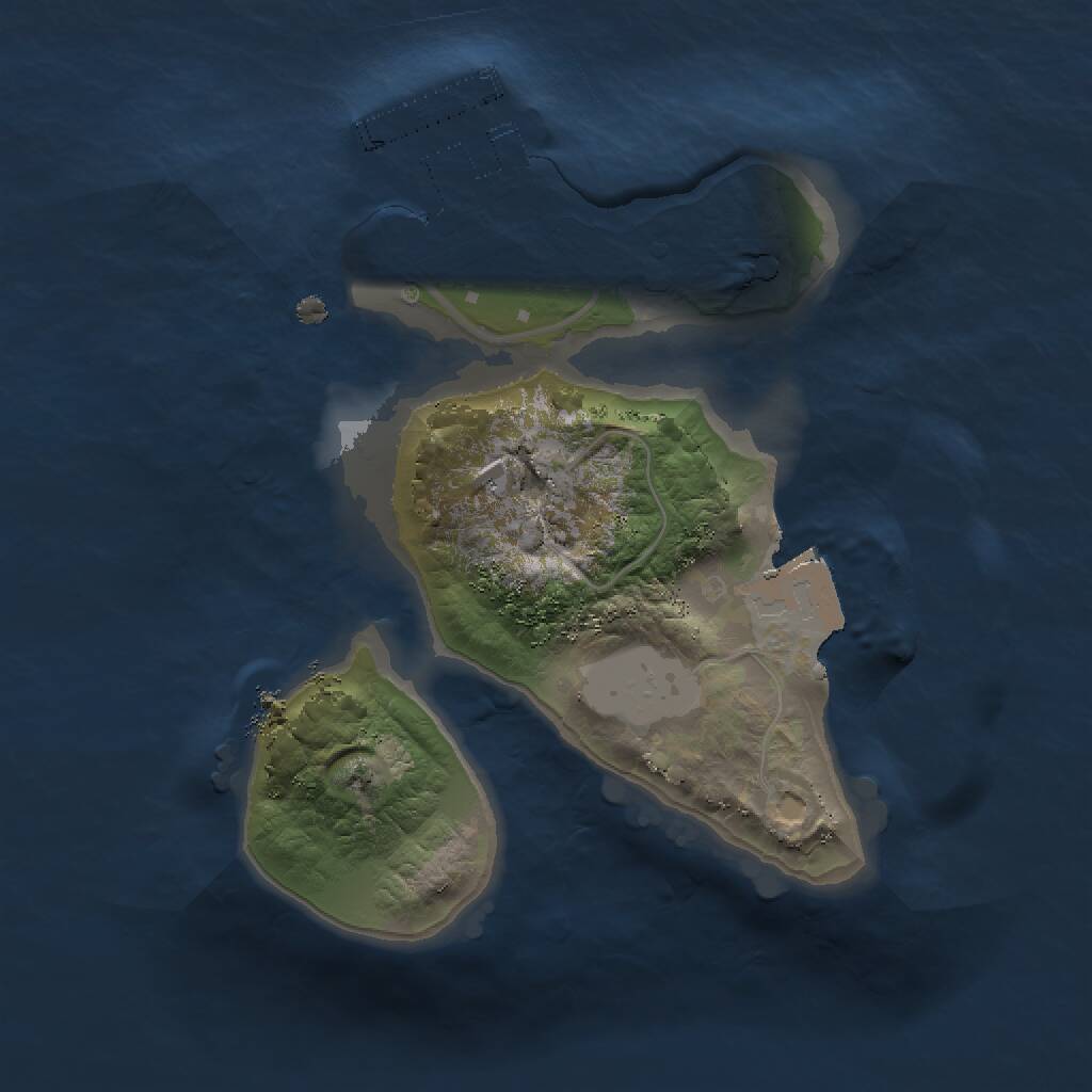 Rust Map: Procedural Map, Size: 1500, Seed: 1148605, 2 Monuments