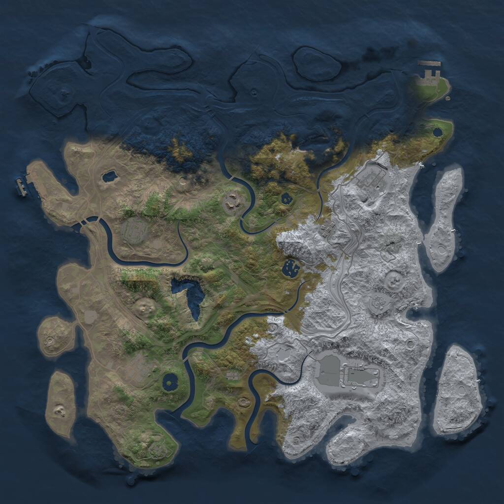 Rust Map: Procedural Map, Size: 4400, Seed: 94186193, 13 Monuments
