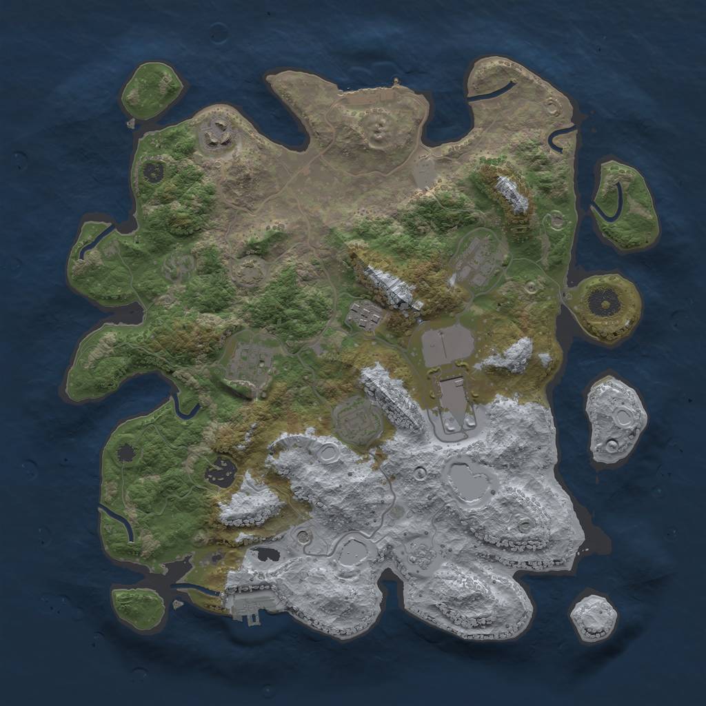 Rust Map: Procedural Map, Size: 3500, Seed: 31386024, 15 Monuments