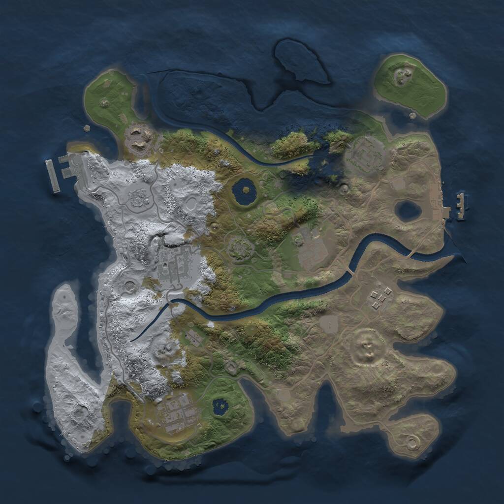 Rust Map: Procedural Map, Size: 3000, Seed: 17056, 12 Monuments